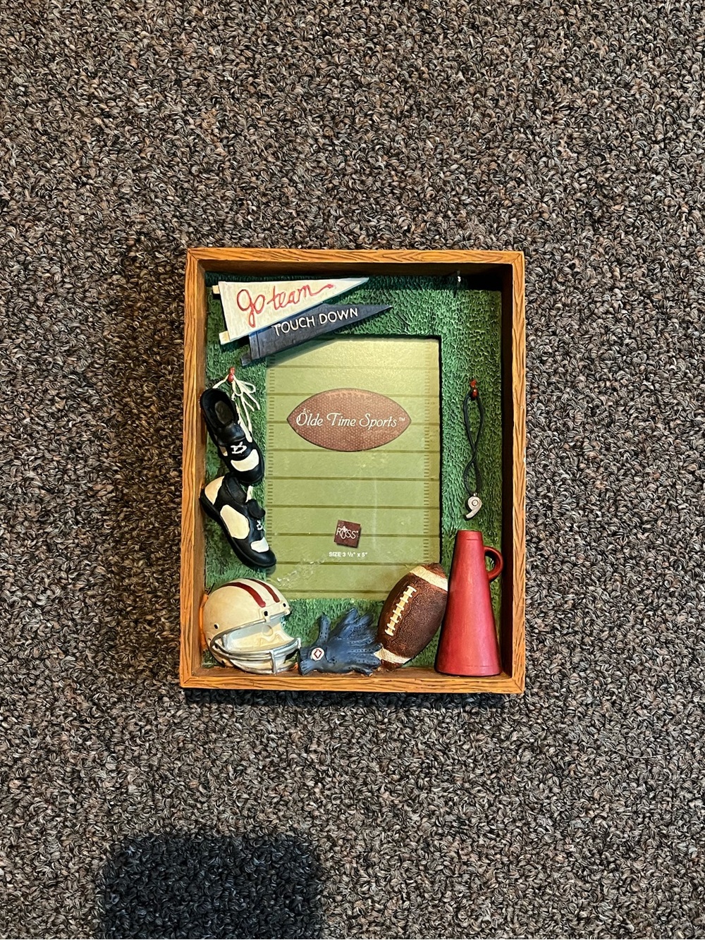Olde Time Sports Football Shadow Box Picture Frame - 3 1/2 x 5” picture